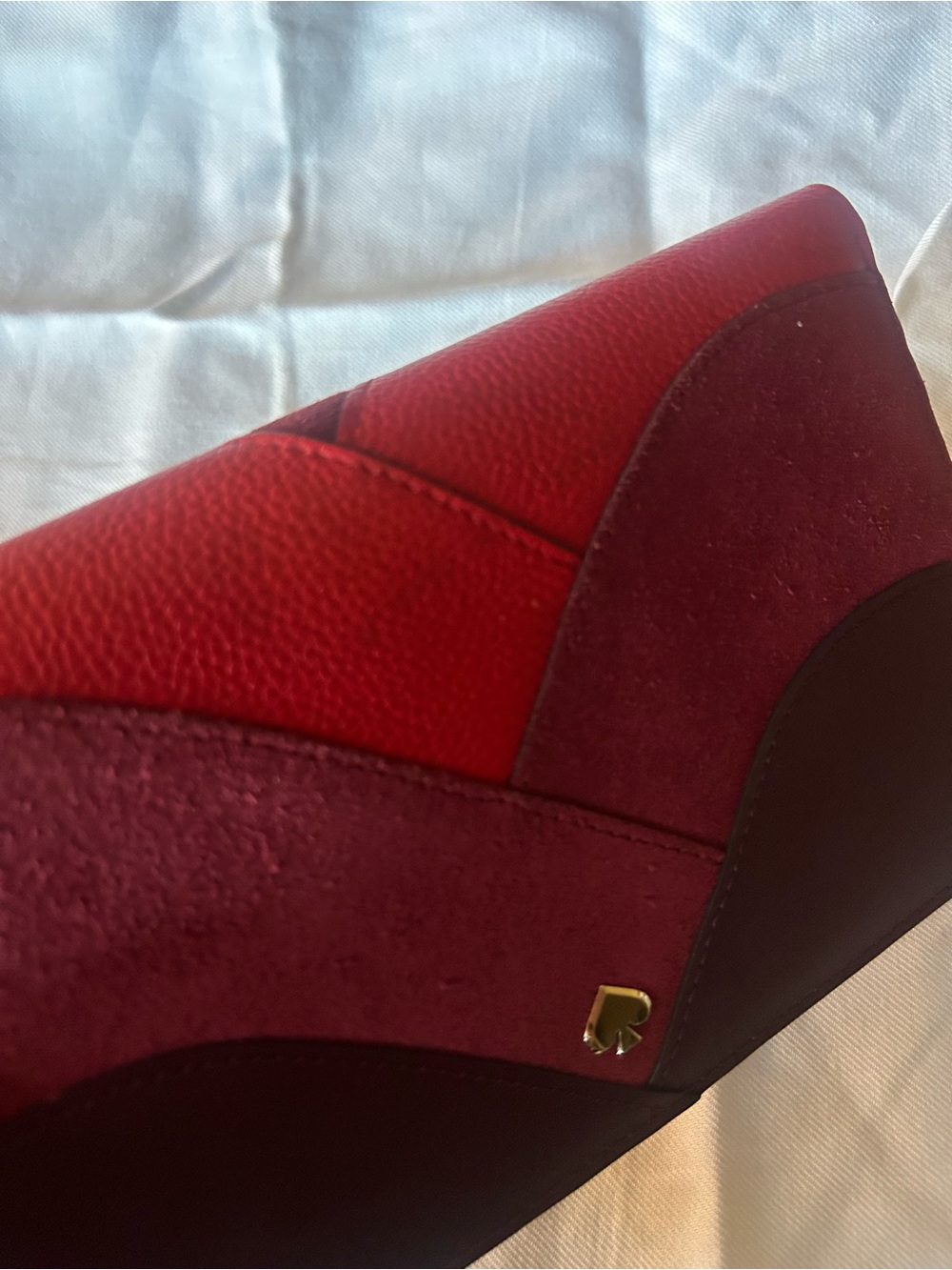 kate spade Colorblock Burgundy and Red Continental Wallet - Picture 6 of 6